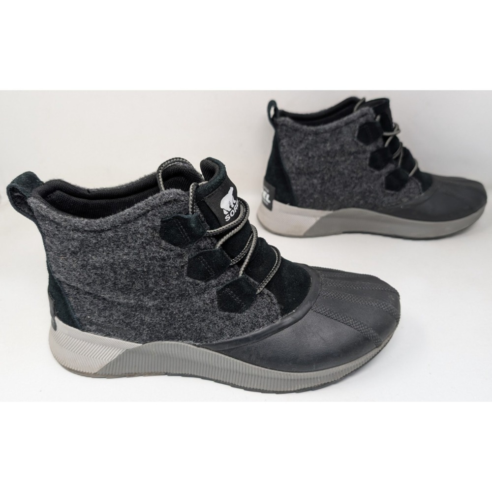 Sorel OUT N ABOUT III Womens Size 10.5 Waterproof Duck Boot Gray Felt NL4428-010